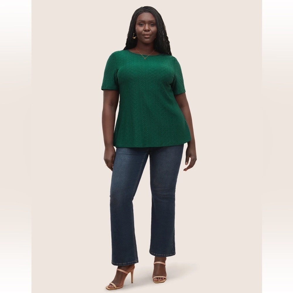 BloomChic Plus Size XL Plain Textured Twist Back T-shirt us14-16 - Picture 7 of 8